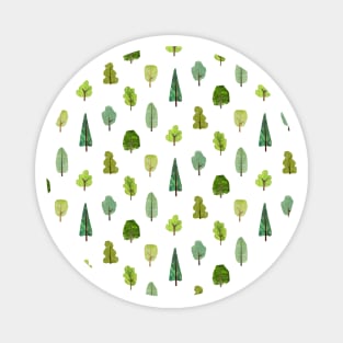 Woodland trees on white Magnet